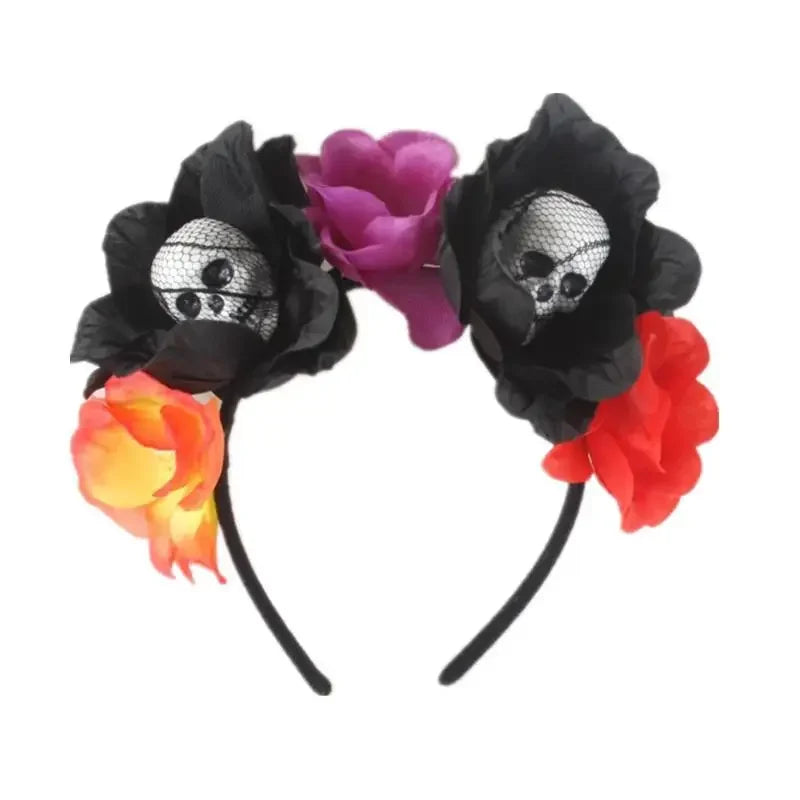 Halloween Skeleton Flower Headband