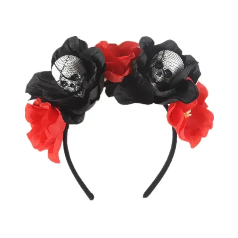 Halloween Skeleton Flower Headband