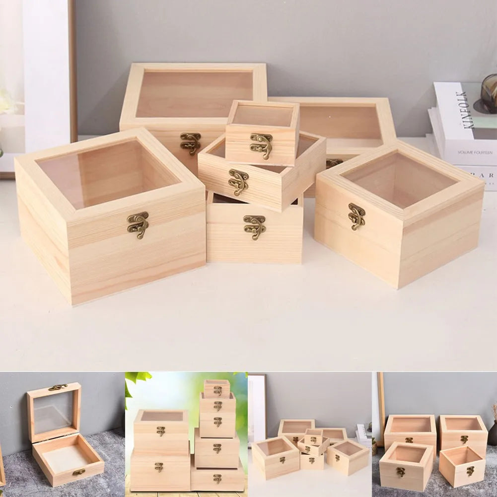 Wooden Gift Box with Hinged Lid