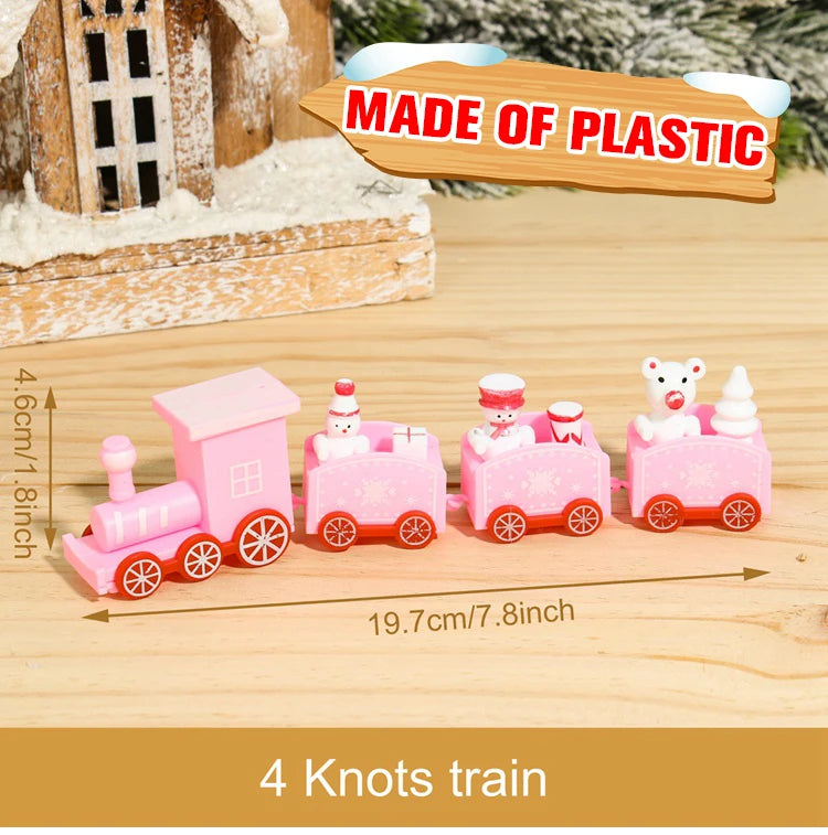 Wooden Christmas Train Ornament Set