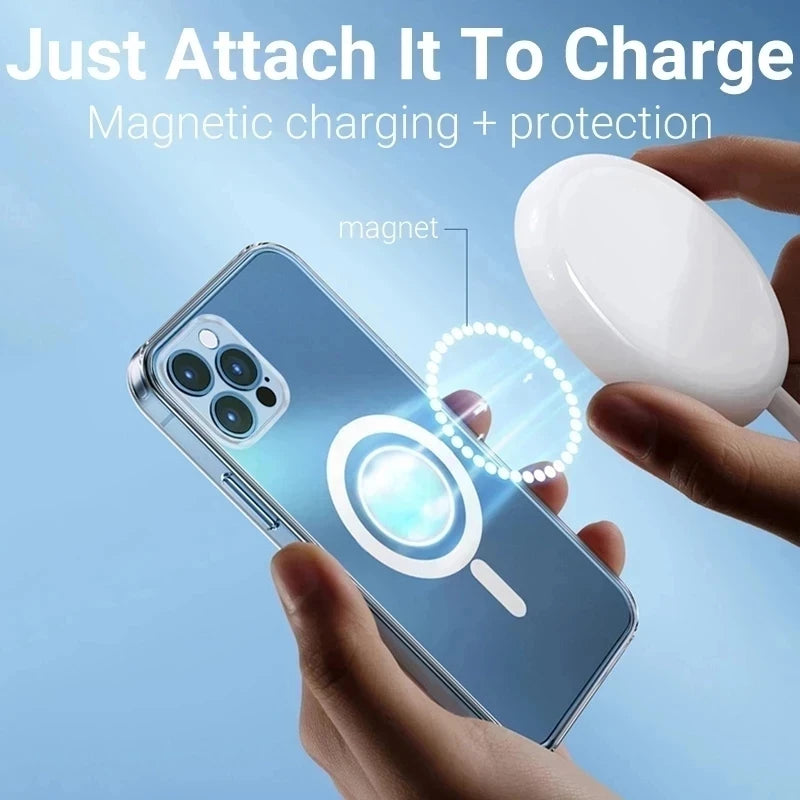 Magnetic MagSafe-Compatible Clear Case for iPhone (11–16 Series)