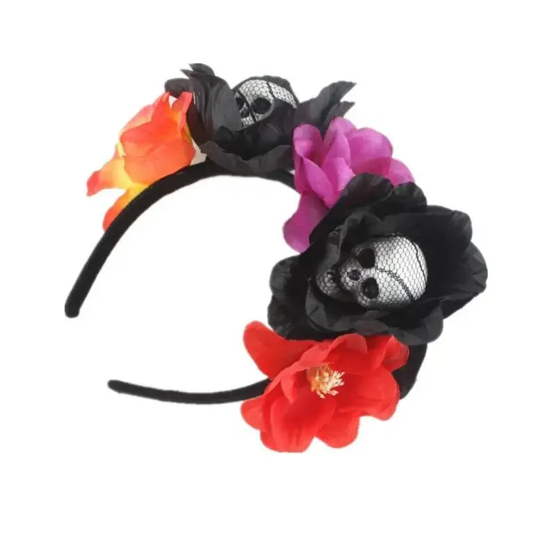 Halloween Skeleton Flower Headband