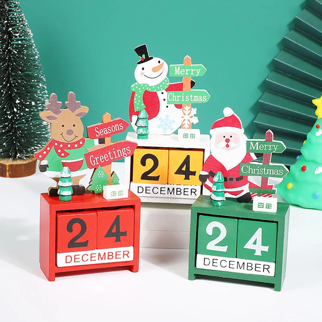 Wooden Christmas Countdown Calendar Blocks