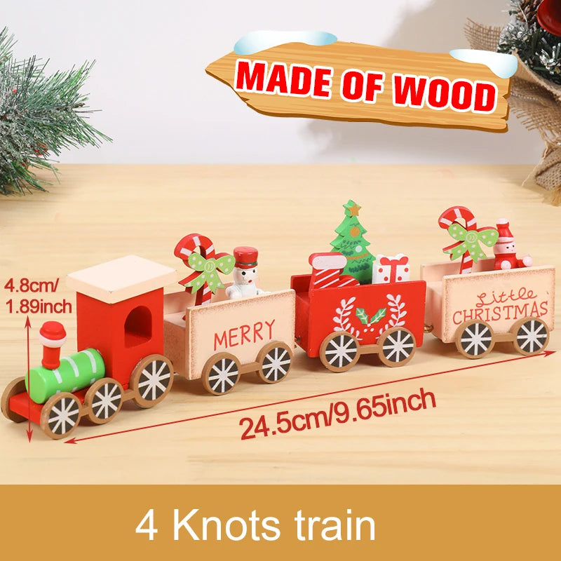 Wooden Christmas Train Ornament Set