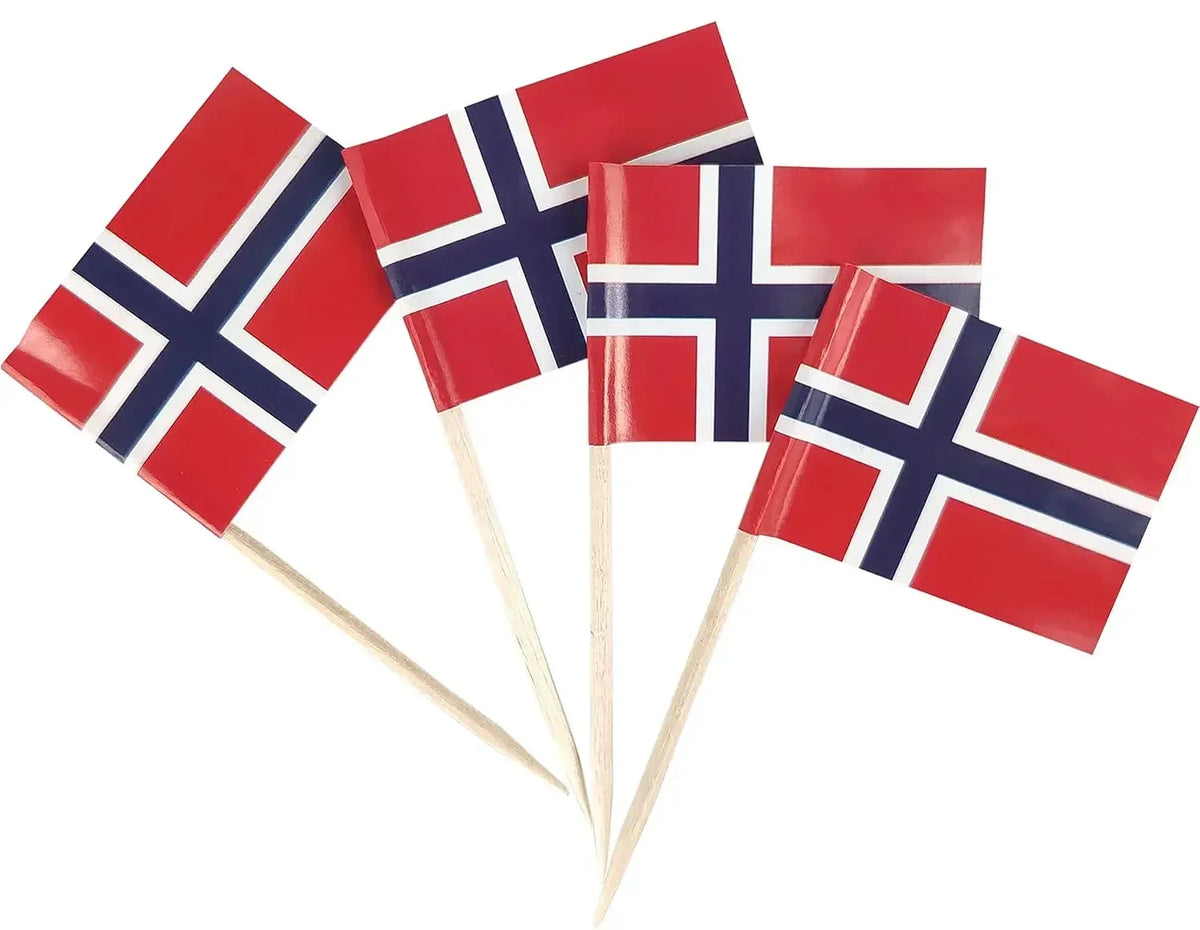 Themed Party trick - Mini Flag Cupcake/Cake/Cocktials/Fruitplatter Toppers (100 Pack)