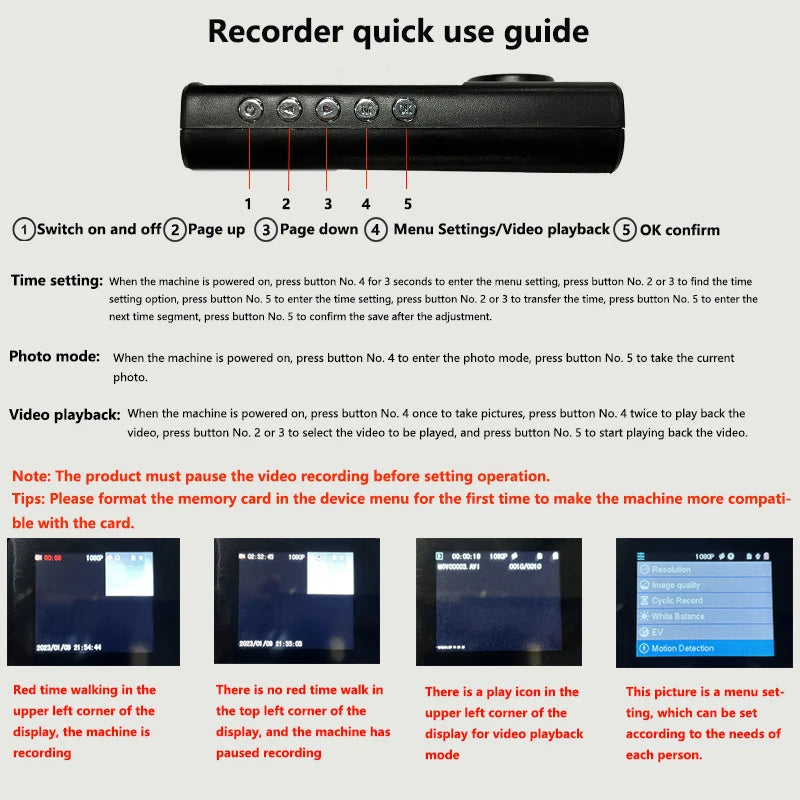 1080P Dual Dash Cam with Night Vision