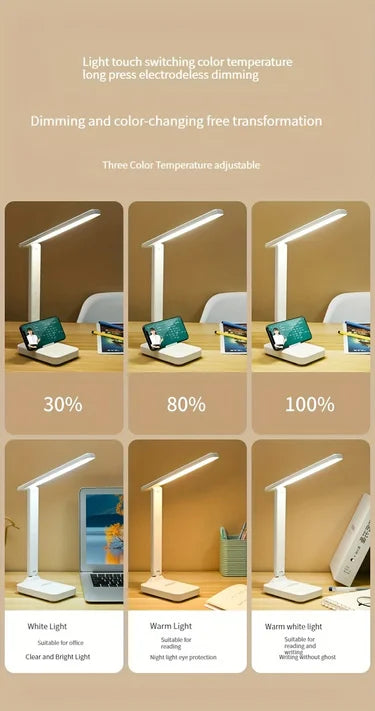 Foldable LED Desk Lamp with Touch Dimmer