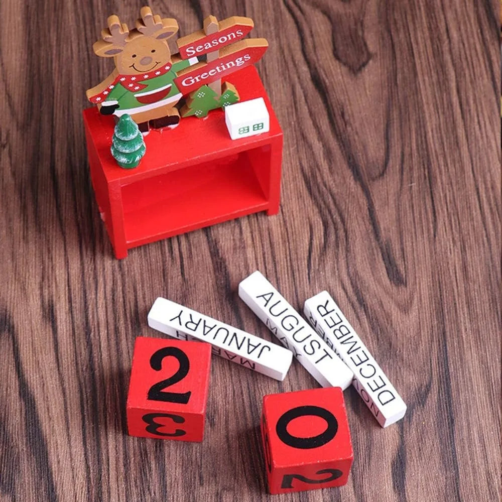 Wooden Christmas Countdown Calendar Blocks