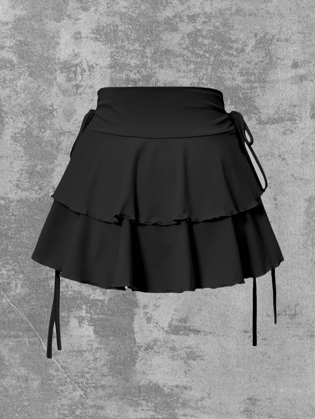 High-Waist Lace-Up Mini Skirt