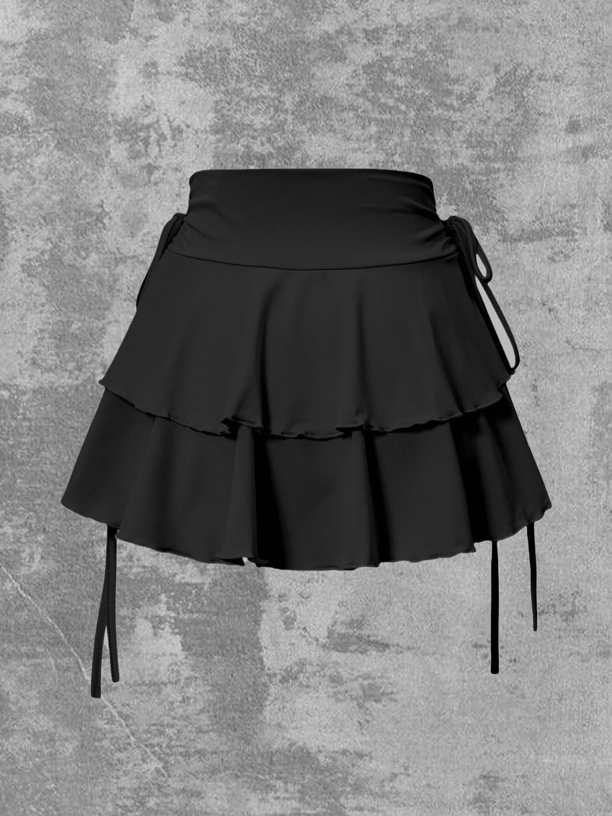 High-Waist Lace-Up Mini Skirt