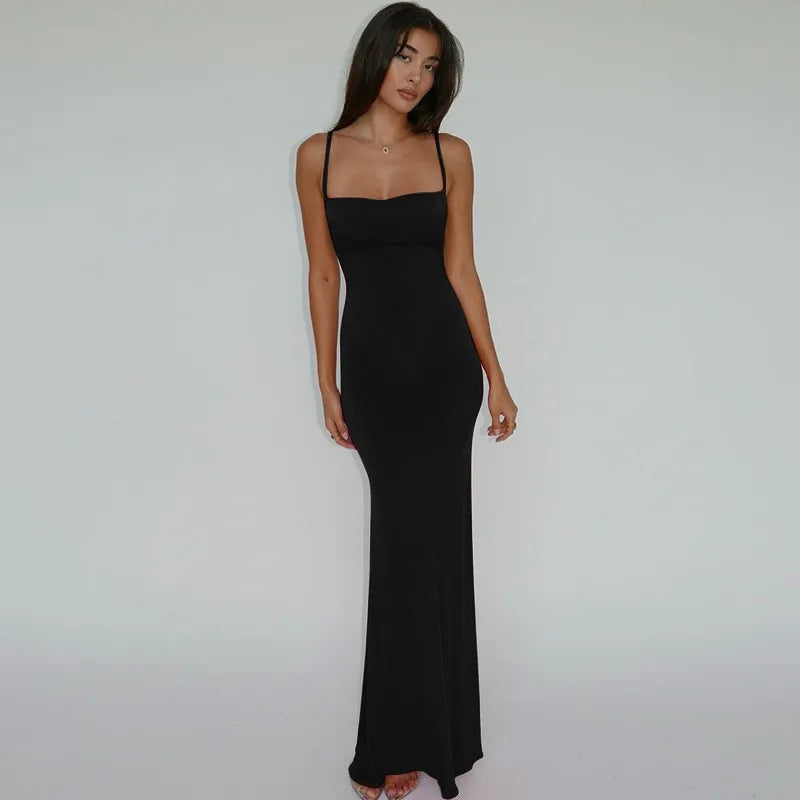 Elegant One-Shoulder Backless Slip Dress