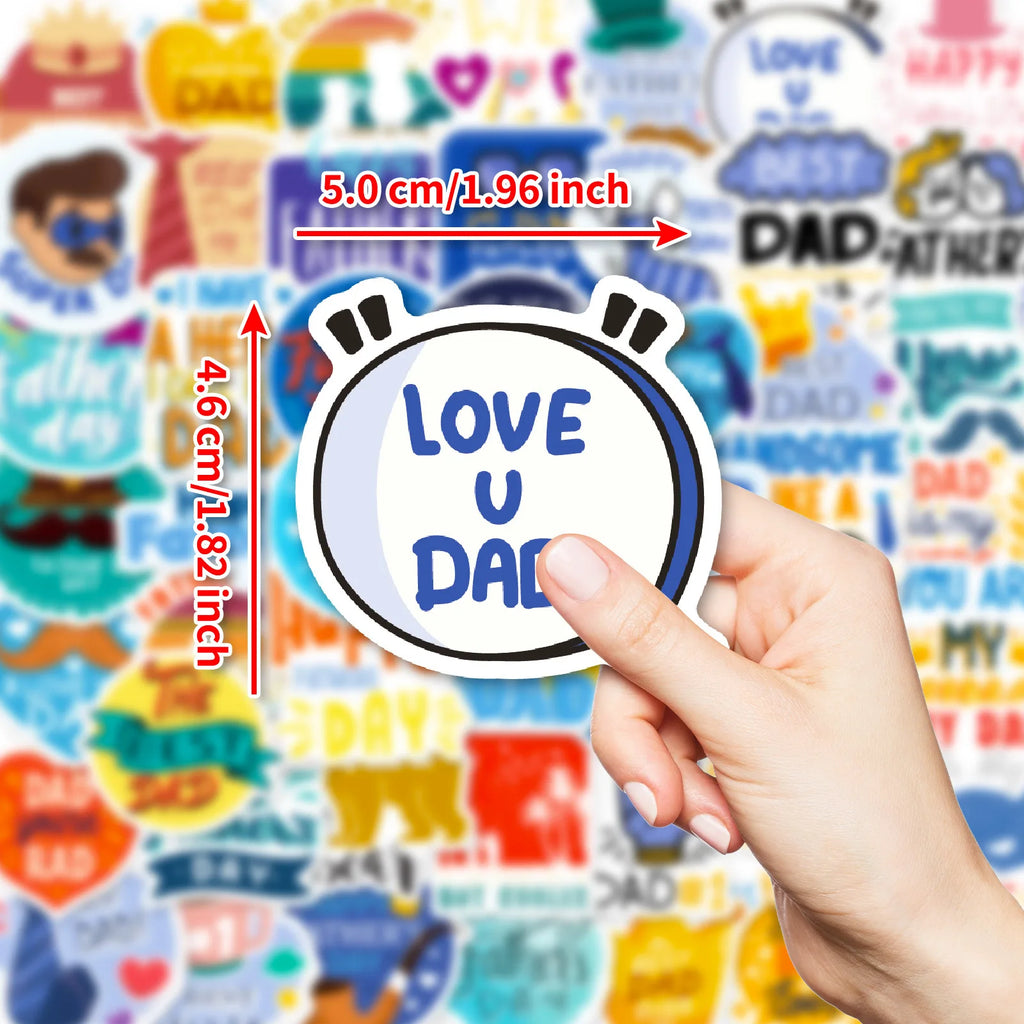 Father's Day Waterproof Stickers (10 or 50 Pack)