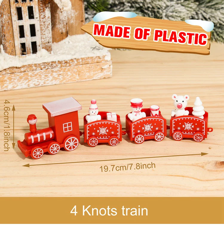 Wooden Christmas Train Ornament Set