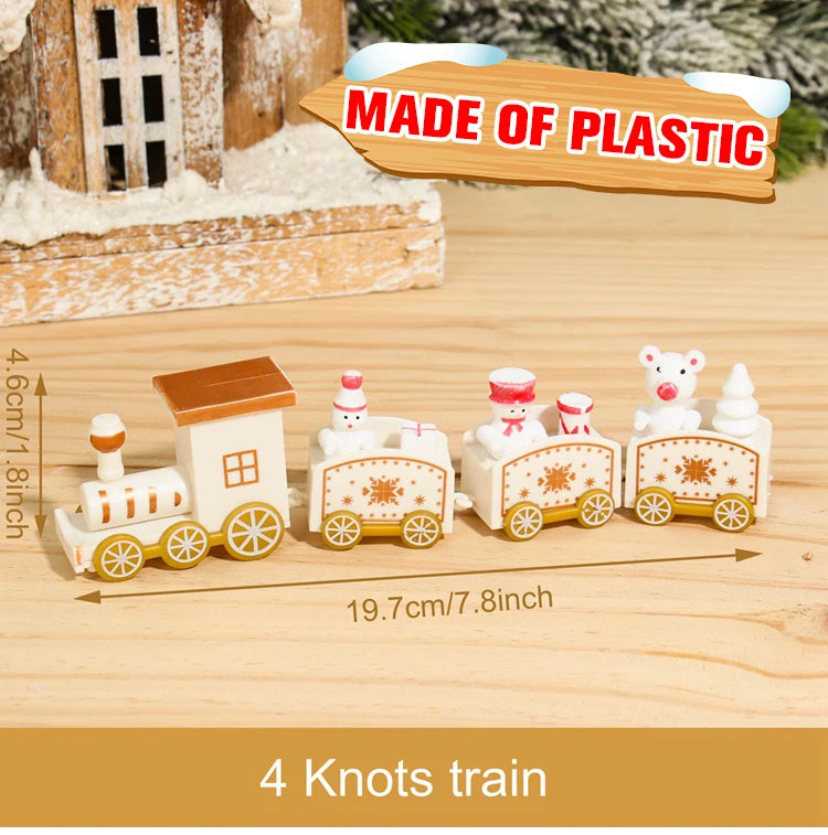 Wooden Christmas Train Ornament Set