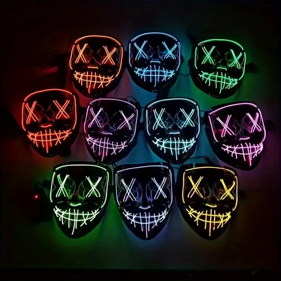 Glowing EL Wire LED Halloween Mask
