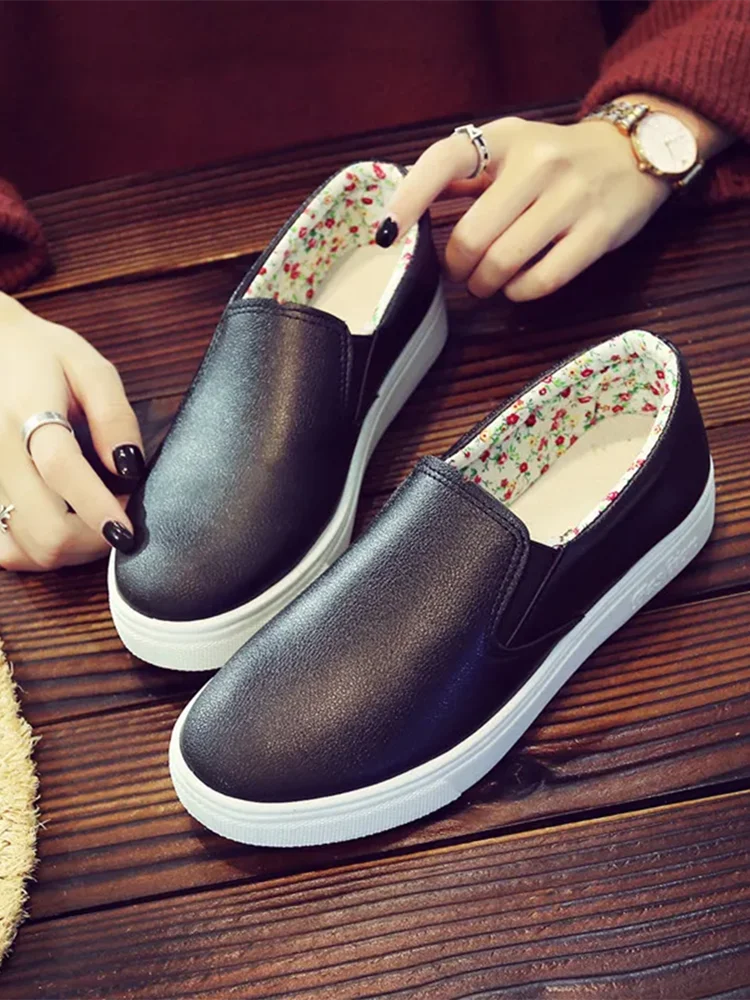 Women Patent Leather Flat Loafers