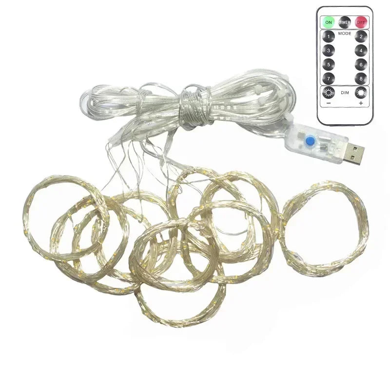 Curtain Fairy Lights LED - 8 Modes with Remote