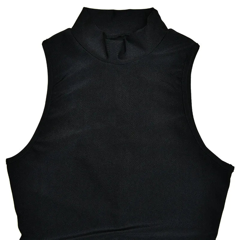 Turtleneck Ruched Tank Mini Dress