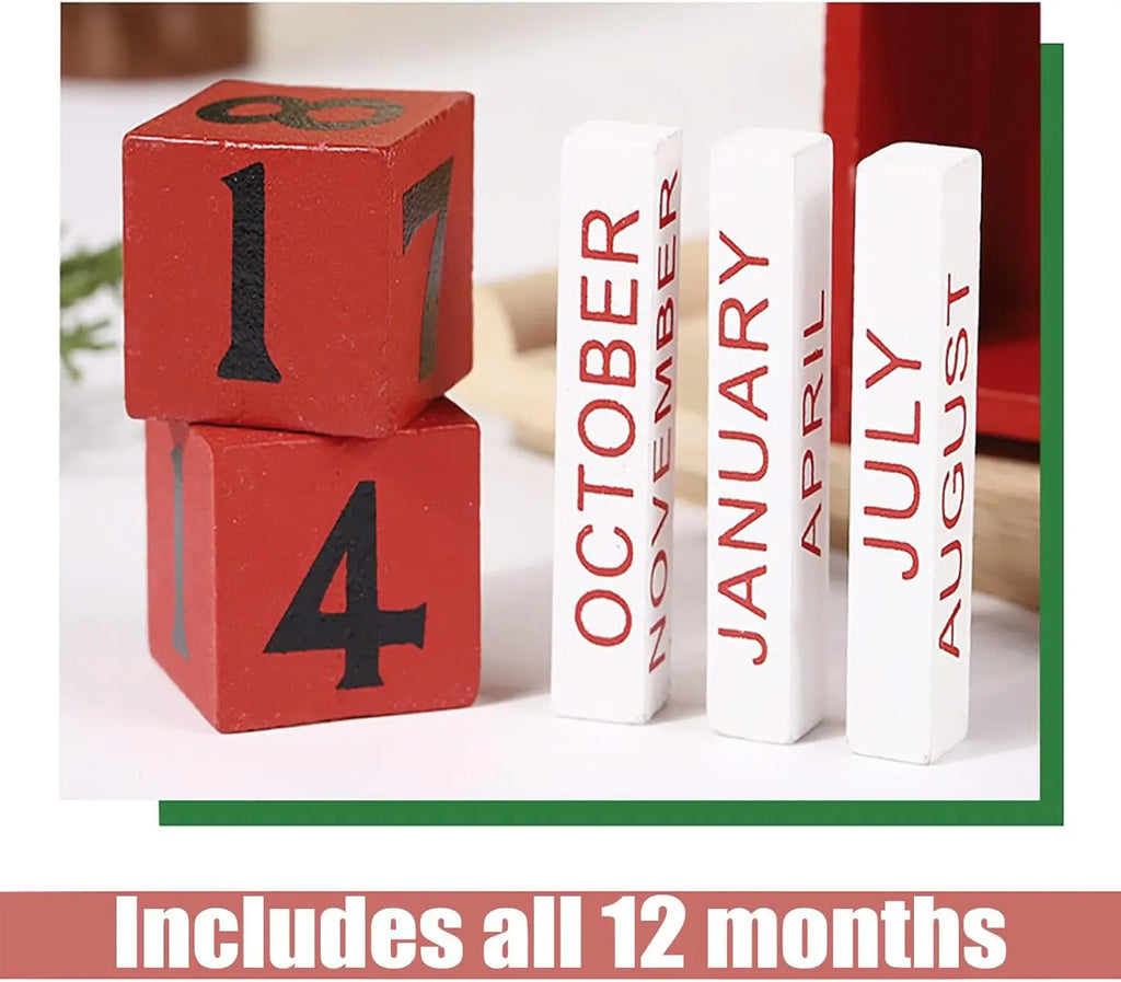Wooden Christmas Countdown Calendar Blocks