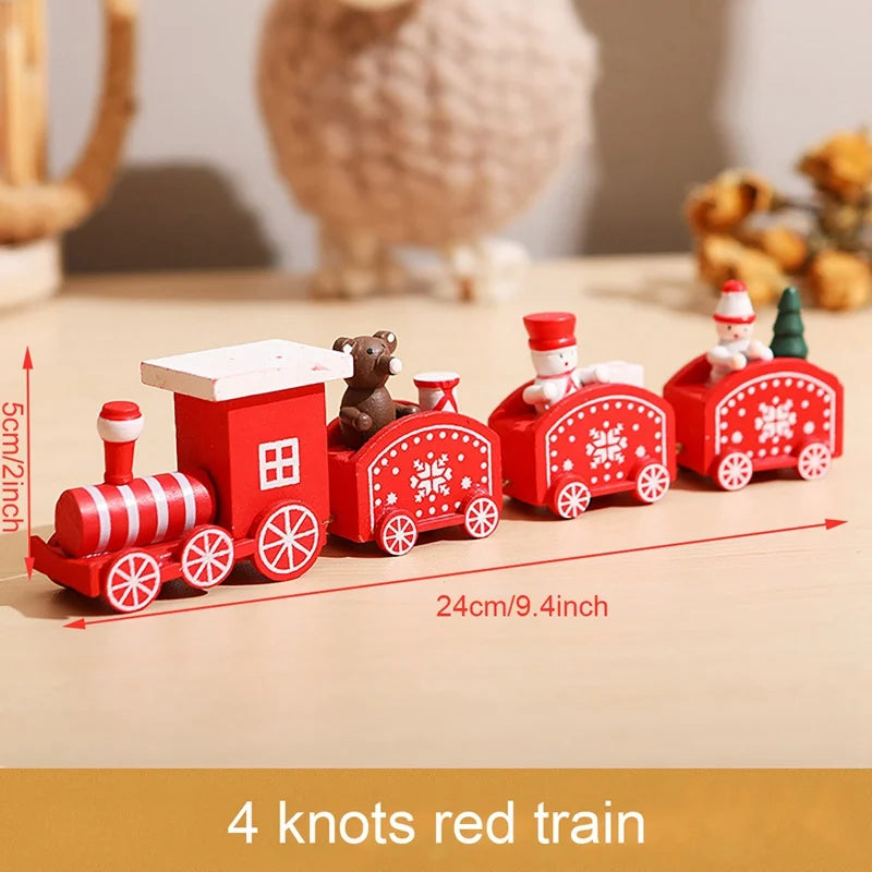 Wooden Christmas Train Ornament Set