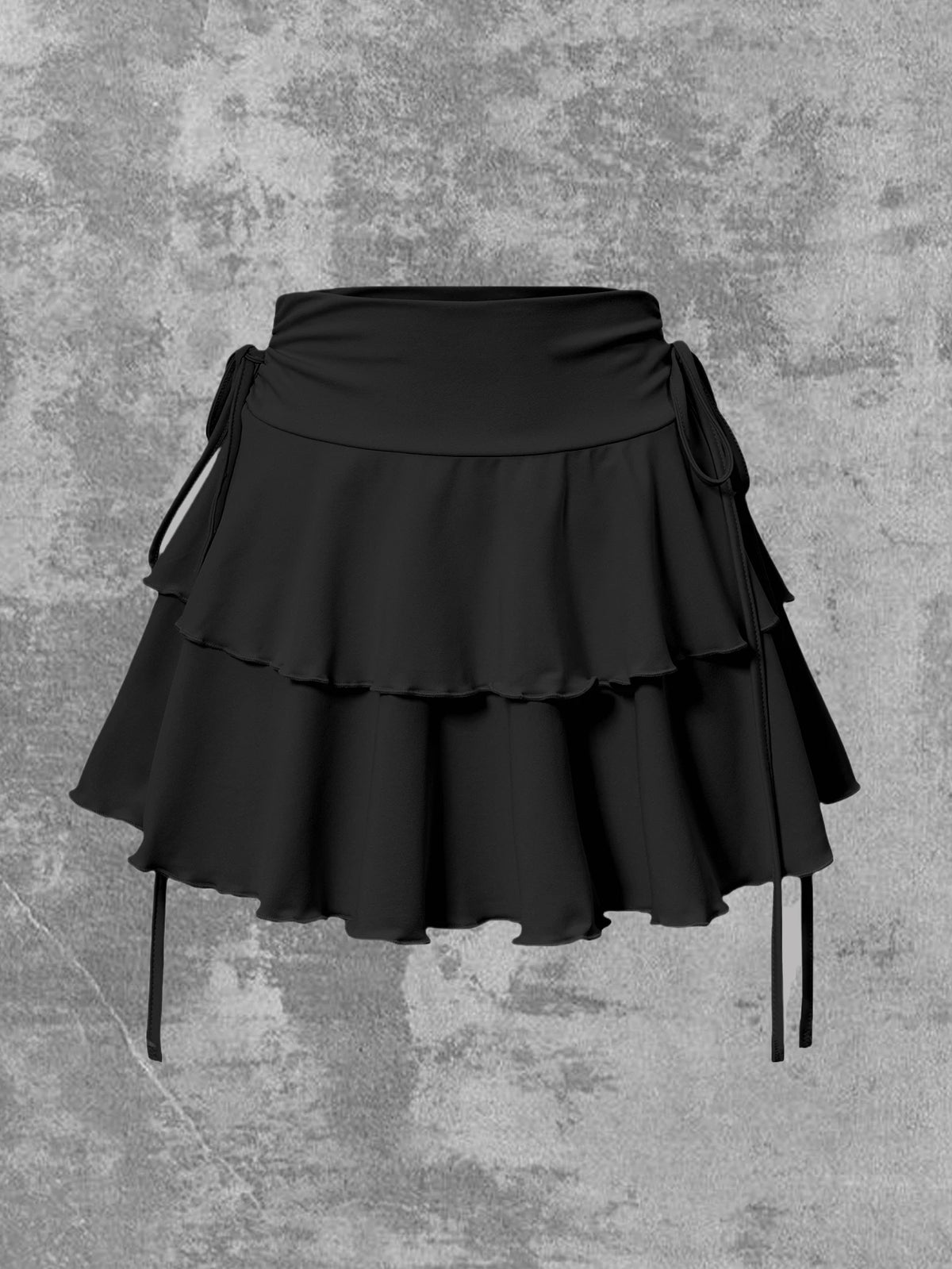 High-Waist Lace-Up Mini Skirt