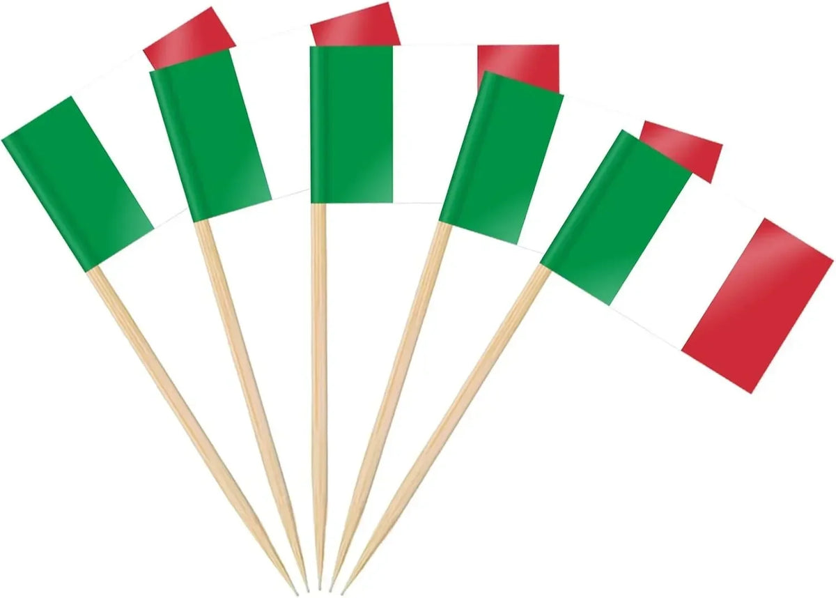 Themed Party trick - Mini Flag Cupcake/Cake/Cocktials/Fruitplatter Toppers (100 Pack)