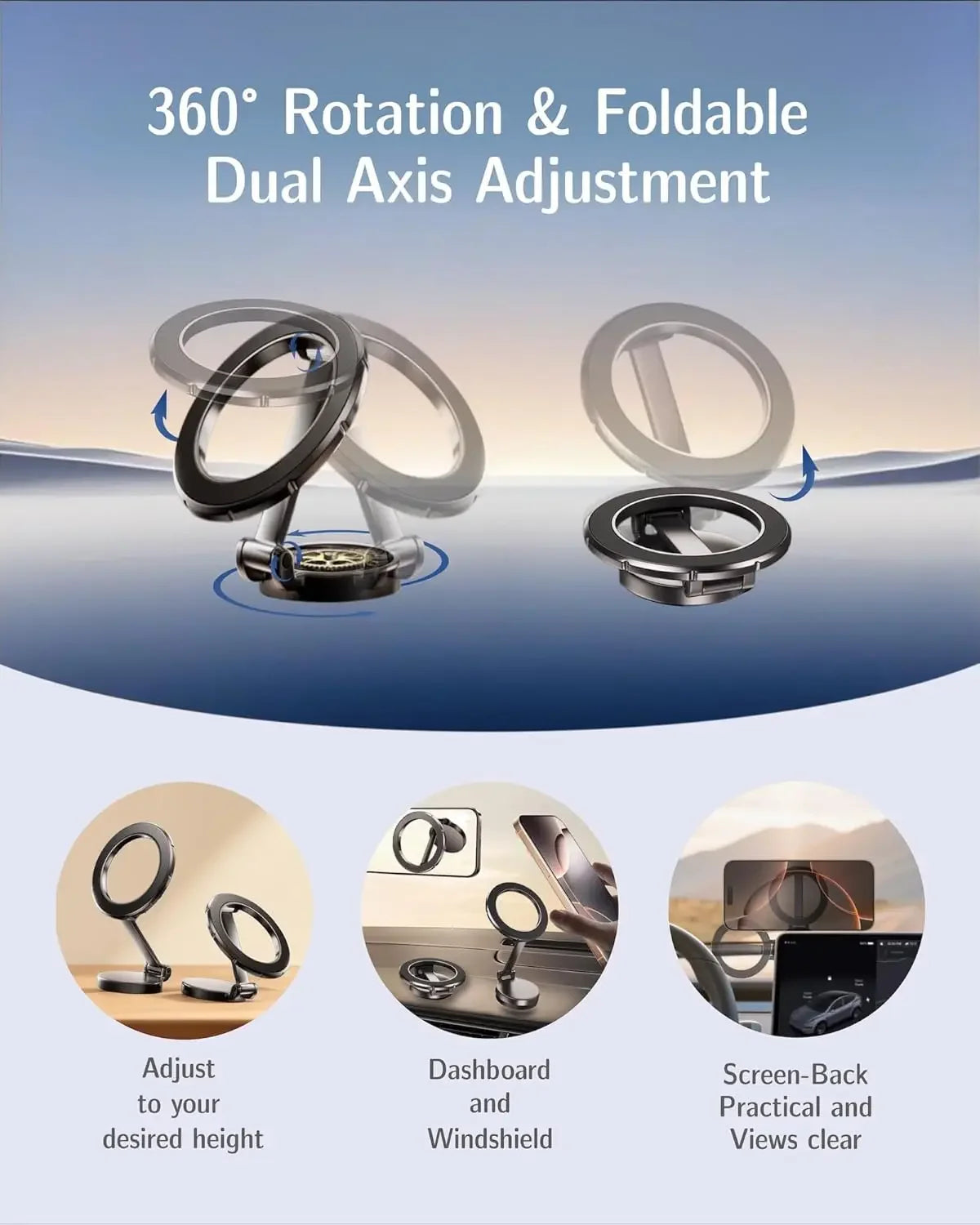 MagSafe Magnetic Car Phone Mount - 360° Adjustable