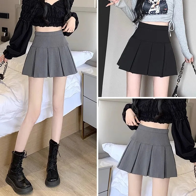 Vintage Gray Pleated Mini Skirt