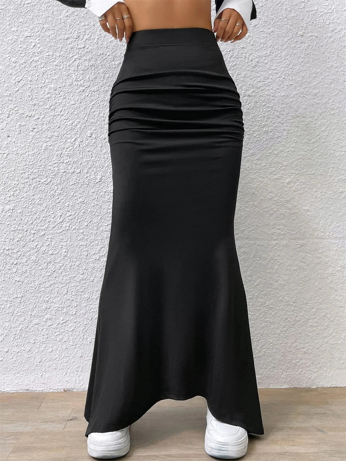High-Waist Fishtail Midi Skirt