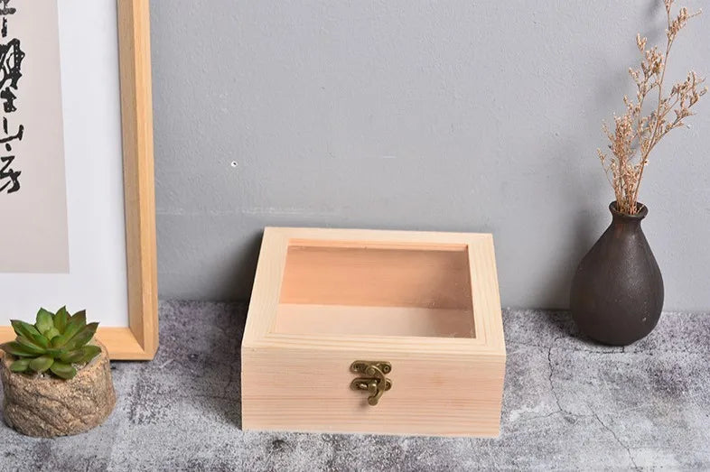 Wooden Gift Box with Hinged Lid