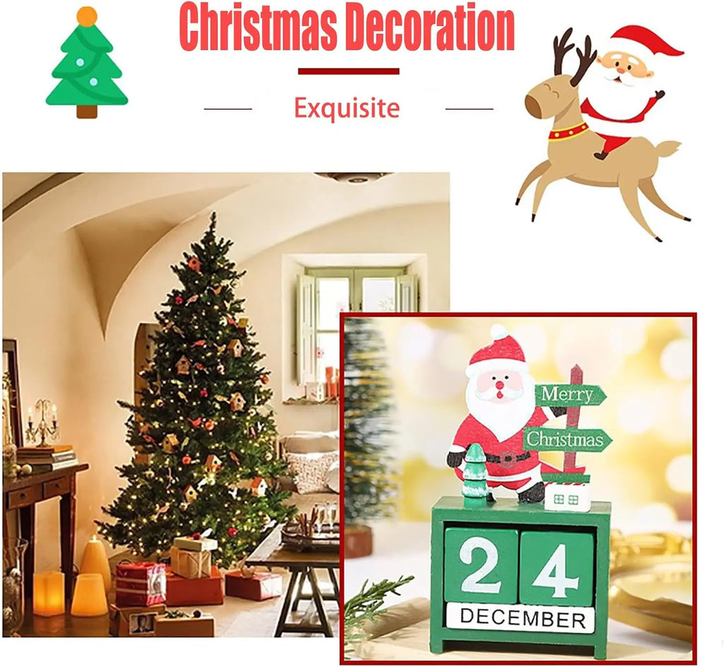 Wooden Christmas Countdown Calendar Blocks