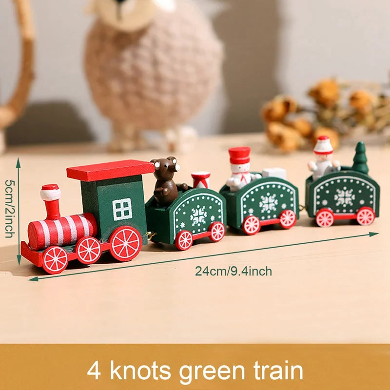 Wooden Christmas Train Ornament Set