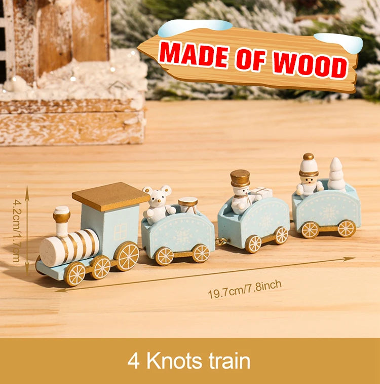 Wooden Christmas Train Ornament Set