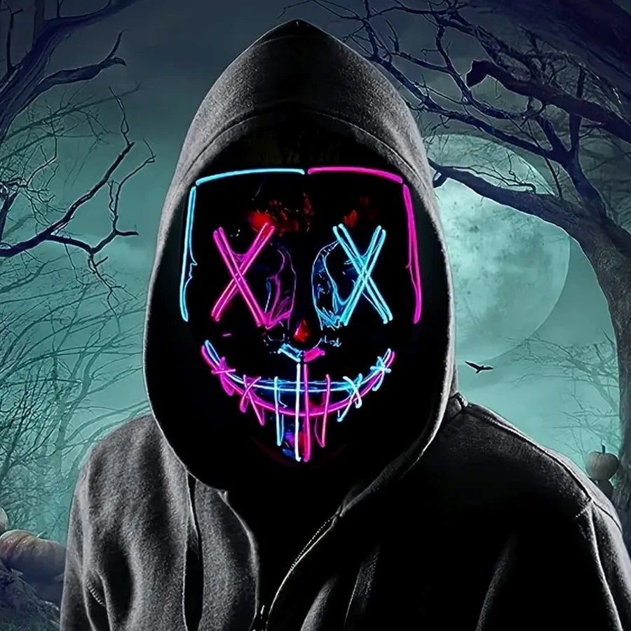 Glowing EL Wire LED Halloween Mask