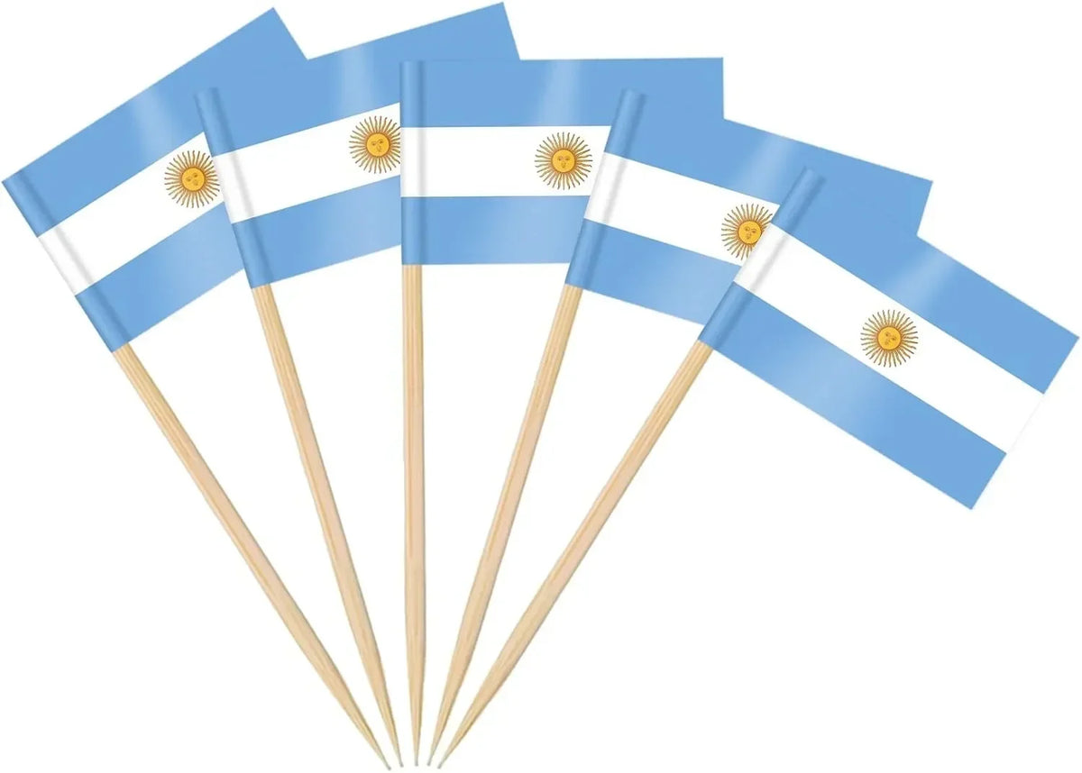 Themed Party trick - Mini Flag Cupcake/Cake/Cocktials/Fruitplatter Toppers (100 Pack)