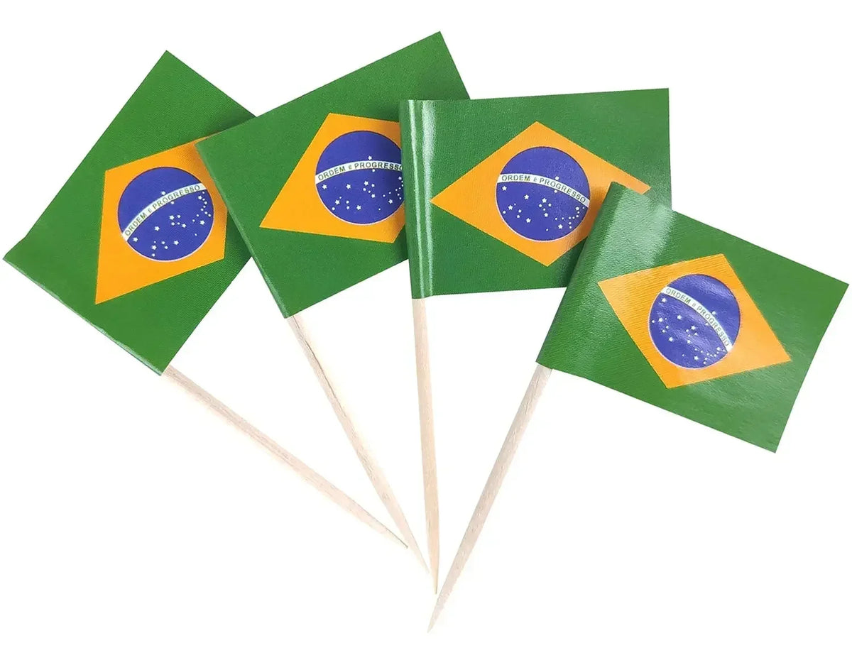 Themed Party trick - Mini Flag Cupcake/Cake/Cocktials/Fruitplatter Toppers (100 Pack)