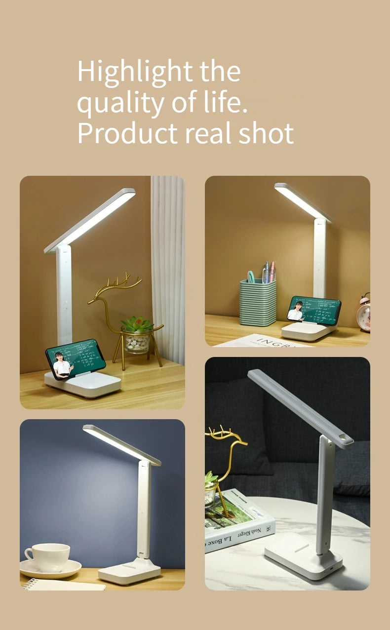 Foldable LED Desk Lamp with Touch Dimmer