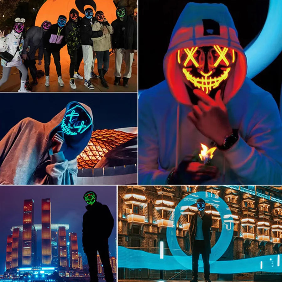 Glowing EL Wire LED Halloween Mask
