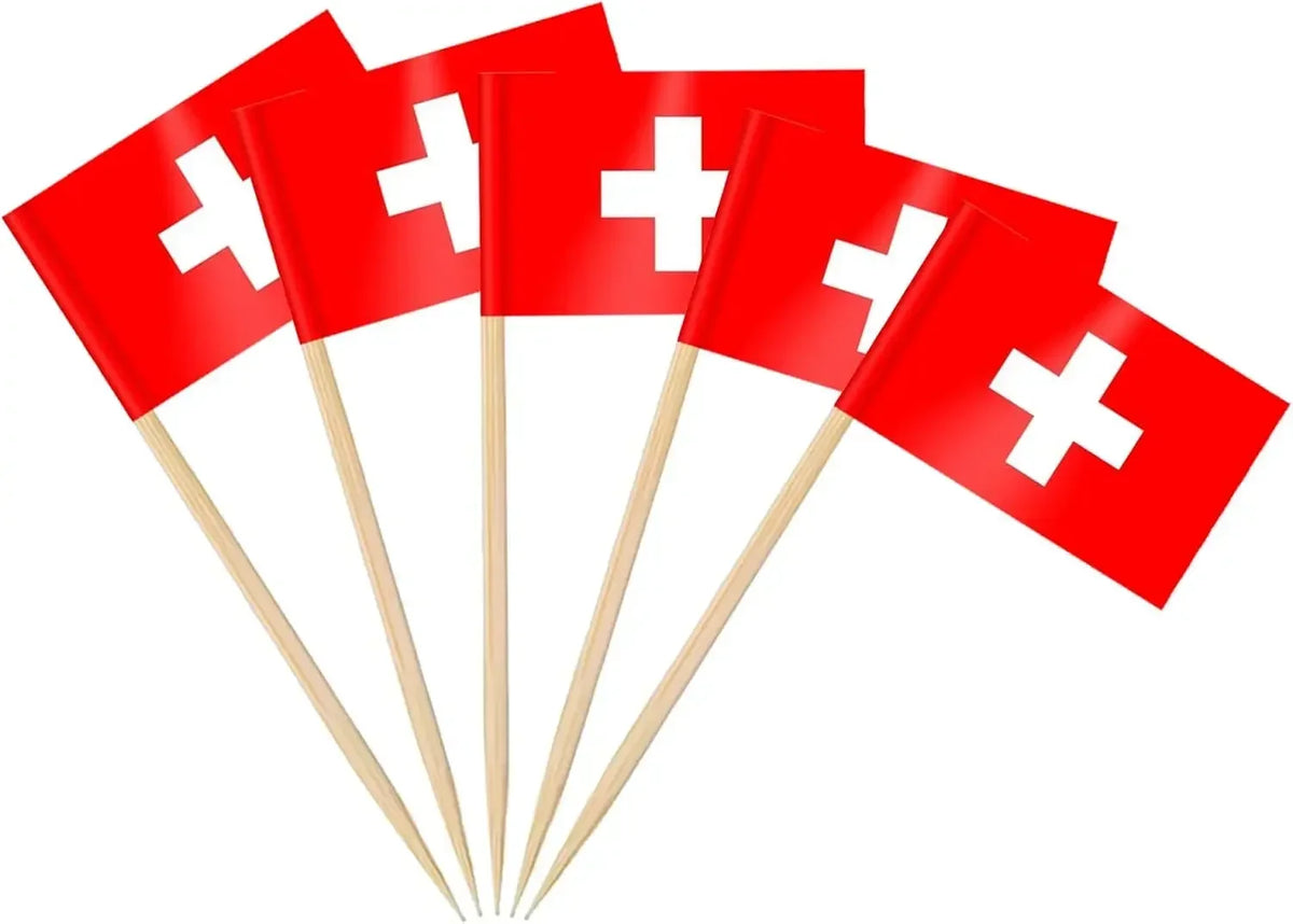 Themed Party trick - Mini Flag Cupcake/Cake/Cocktials/Fruitplatter Toppers (100 Pack)