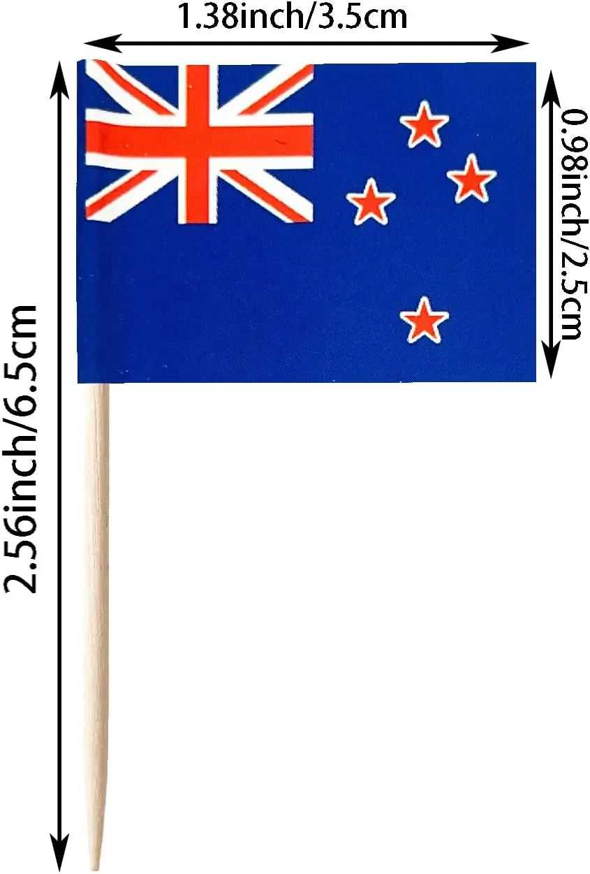Themed Party trick - Mini Flag Cupcake/Cake/Cocktials/Fruitplatter Toppers (100 Pack)