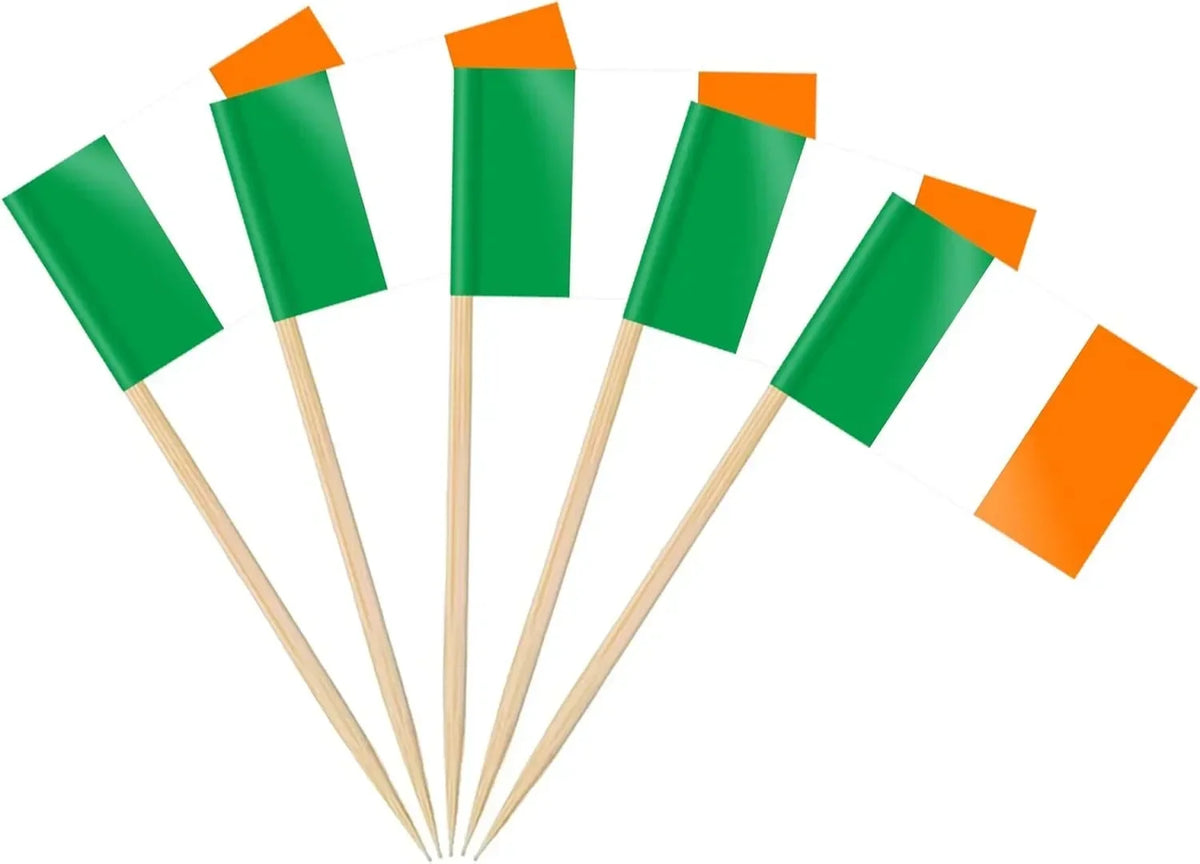 Themed Party trick - Mini Flag Cupcake/Cake/Cocktials/Fruitplatter Toppers (100 Pack)