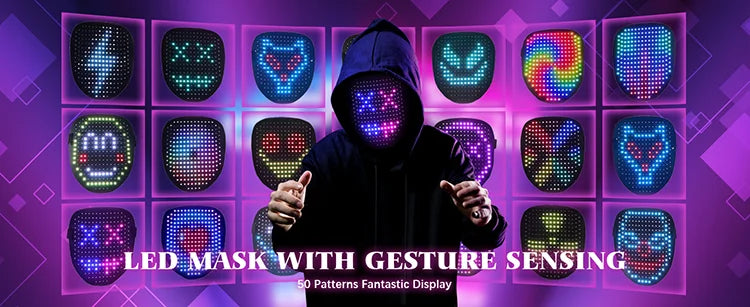 Gesture-Sensing LED Halloween Mask