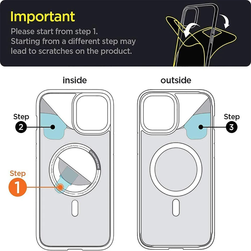 Magnetic MagSafe-Compatible Clear Case for iPhone (11–16 Series)