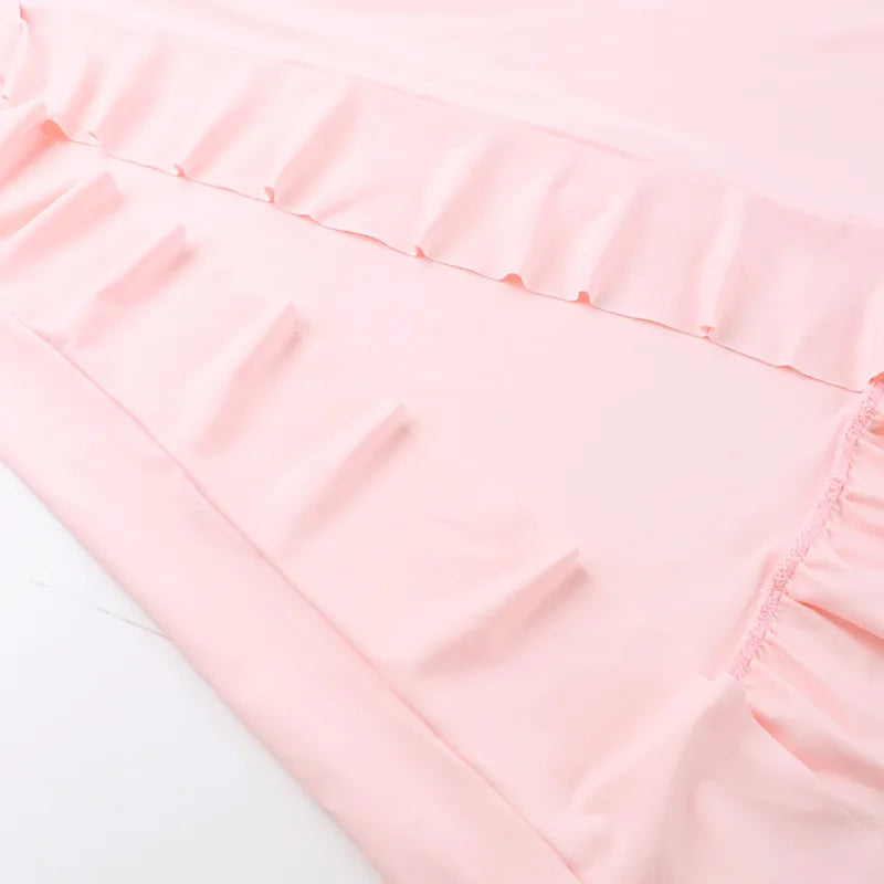 Backless Ruffle Evening Dress with Side Slit