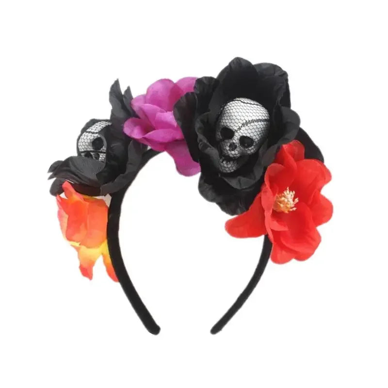 Halloween Skeleton Flower Headband