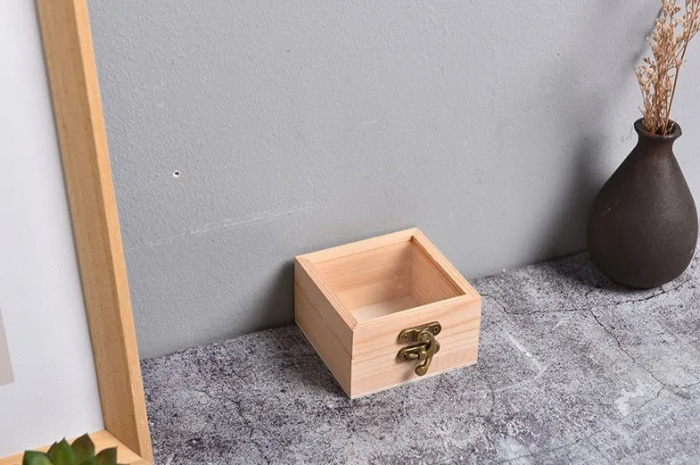 Wooden Gift Box with Hinged Lid