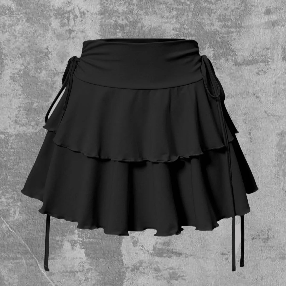 High-Waist Lace-Up Mini Skirt
