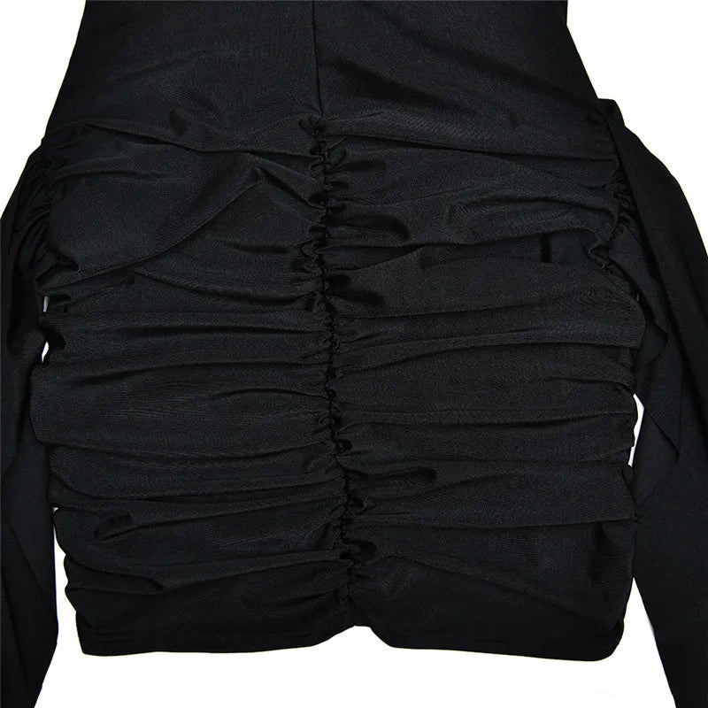 Turtleneck Ruched Tank Mini Dress