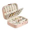 Portable Leather Jewelry Box with Zipper Closure