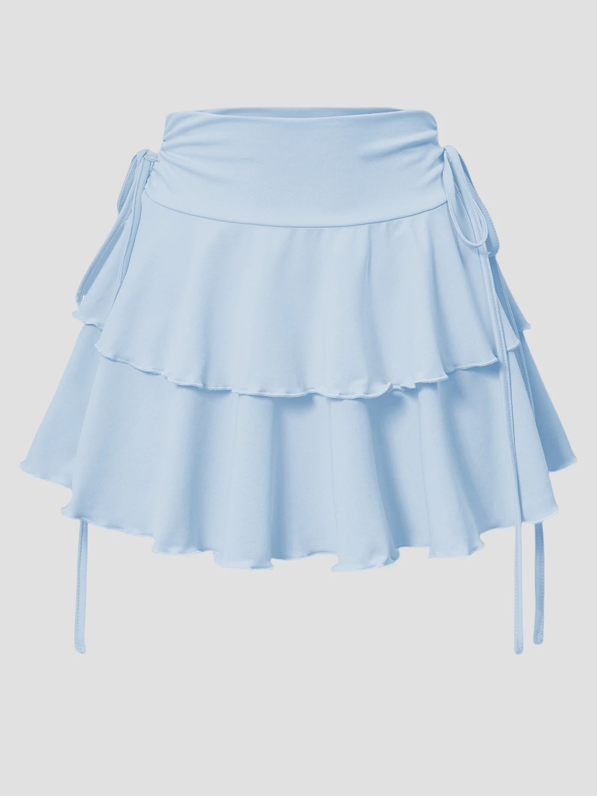 High-Waist Lace-Up Mini Skirt